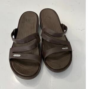 Crocs Patricia wedge sandals brown women size 9 outdoors comfort Athleisure